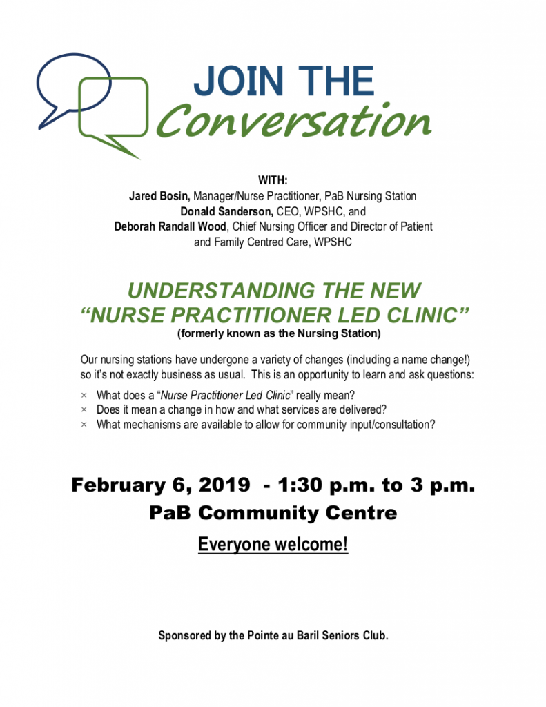 poster Feb 6 Pointe au Baril Community