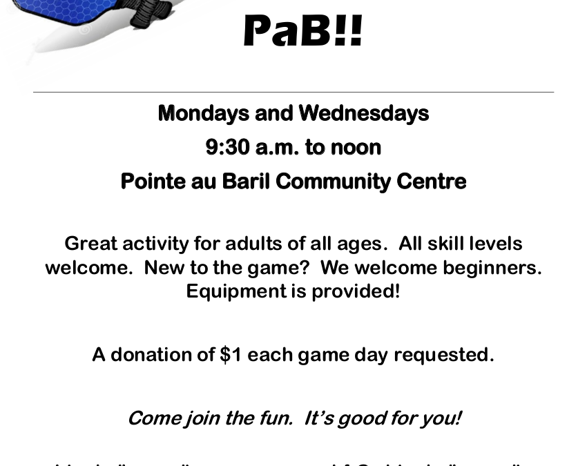 CALL FOR PICKLEBALL PLAYERS!