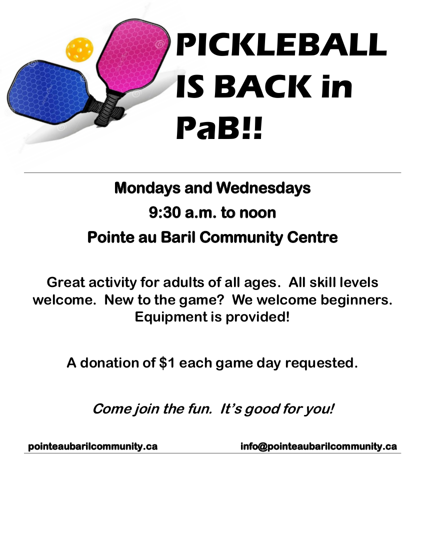 CALL FOR PICKLEBALL PLAYERS!